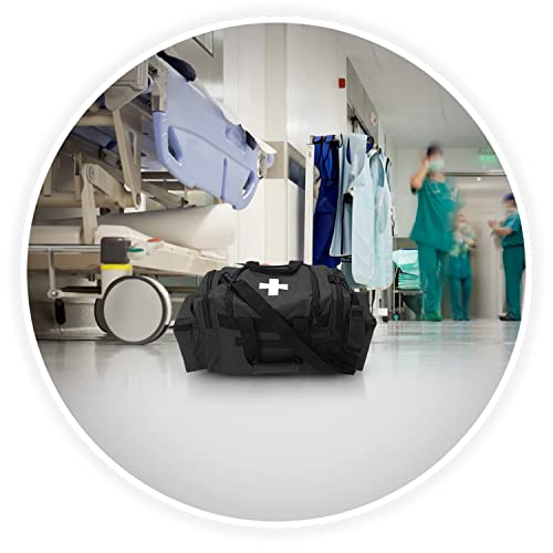 Image of ASA TECHMED First Aid Responder EMS Emergency Medical Trauma Bag Deluxe, Black