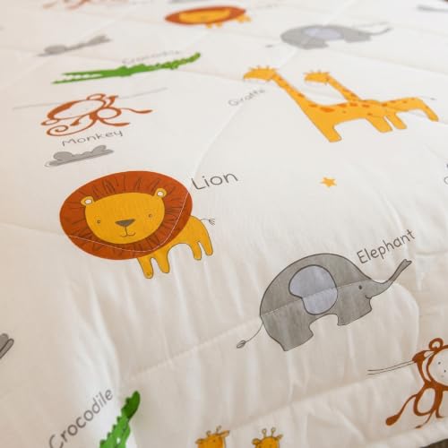 Image of Filymore Animal Comforter for Kids Girls - Cute Cartoon Print Single Bed Blanket, Microfiber Dohar for Boys & Girls | Soft Kids Winter & Summer Quilt|60x90 Inches (Cream Yellow)