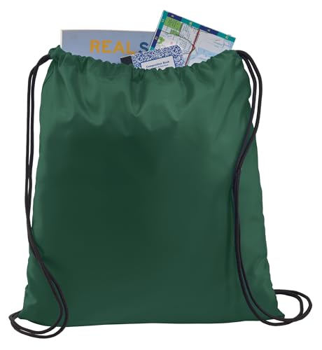 Pesonalized Drawstring Cinch Bag 16.5in x 14.5in (Forest Green)2