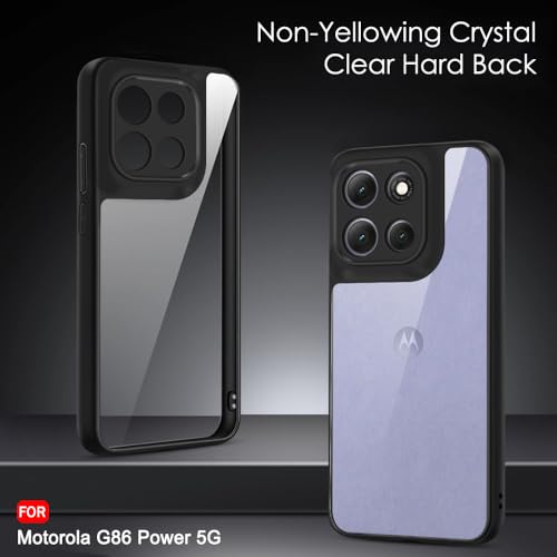 Image of TheGiftKart Hybrid Shockproof Back Cover Case for Motorola Moto G86 Power 5G | Hard Back Cover Case for Motorola Moto G86 Power 5G (PC & TPU, Transparent Clear Back, Black Sides)