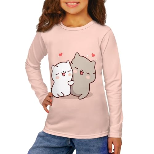 Image of Girls Long Sleeve T Shirt Cute Cartoon Crewneck Shirt for Kids 3-16Y Fall Winter Clothes