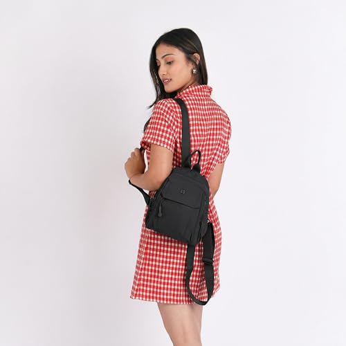Image of TS WITH TECHSUN Women's Small Mini Backpack Purse | Water-Resistant Compact Bag for Travel, Casual Outings | Fits Only Essentials (L) 20 X (W) 14 X (H) 24 CM