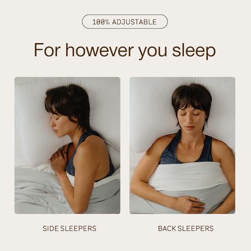 Image of Coop Home Goods Essence Crescent Down Alternative Pillow Set of 2, King Size, Adjustable, Plush & Breathable Pillow, Luxury Hotel Pillow for Side and Back Sleepers, Oeko-TEX Standard 100