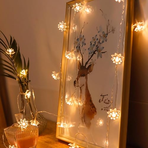 Image of WANNA PARTY Festive Decor Lights for Decoration Lotus Flower LED Decorative Garland for Diwali Decoration for Home Indoor Outdoo Festival Celebration Room Decor