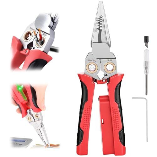 8-in-1 Wire Stripper with Voltage Tester Electrician Tool for HVAC & DIY