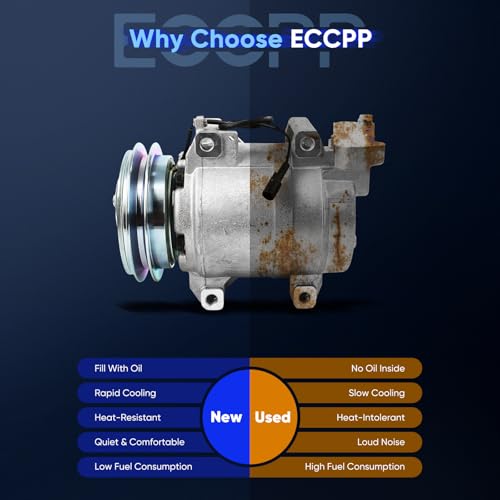 Image of ECCPP AC Compressor 2000-2004 for GMC W4500 W5500 Forward 4.8L | 2011-2018 for Isuzu for NPR 3.0L Fast Cooling AC Compressor with Clutch