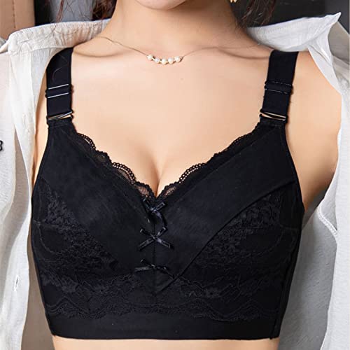 Bras For Women No Underwire Push Up Breathable Full Coverage Bustier Strap Lace Wire Free Sports Bras Black 40C #TOP4