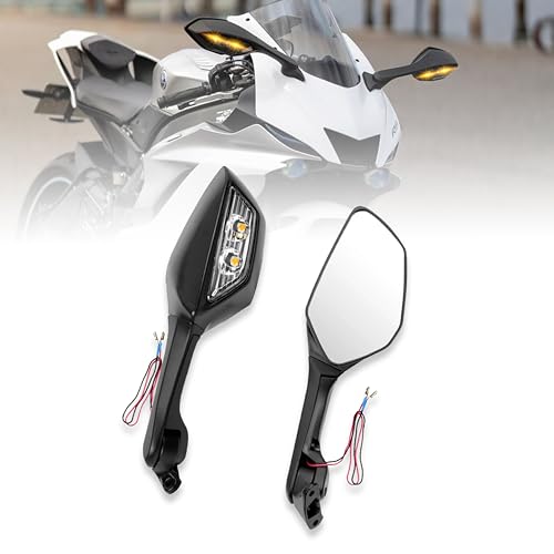 Image of OBEROI'S TRADERS Universal Adjustable Rear View Side Mirror with Turn Signal Led Indicator for All Fairing Bikes