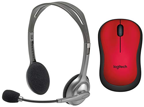 Image of Logitech M221 Silent Wireless Mouse with Logitech H110 Stereo Headset