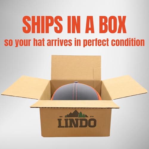 Image of LINDO Trucker Hat [ Great Outdoors Design ] for Men and Women: Mid Profile Cap with Breathable Mesh Back and Adjustable Snap