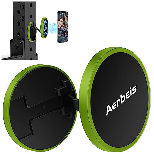 Aerbeis Folding Magnetic Phone Holder for Gym, Also can Used for Car (Green)