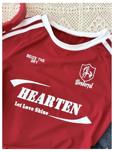 Girl's Graphic Tees Striped Short Sleeve Cropped Tshirts Crew Neck Summer Tops Streetwear3