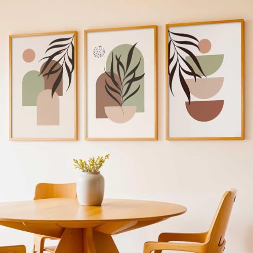 Image of kotart Boho Painting Wall Art Home Decoration Paintings With Frame For Living Room Bed Room Hotel Wall Decor Digital Reprint Set of 3 (10X13 inch)