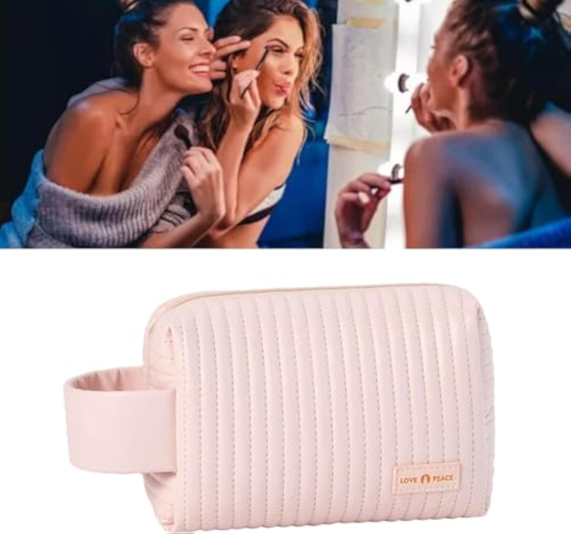Linig Lady Pouch for Cosmetics, Portable Makeup Bag