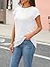 Cuptacc Tshirt Damen Sommer Rundhals Oberteile Damen Elegant Tops Cute T Shirt Basic Business Outfit Bluse Weiß Mittel M 38-40