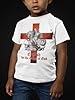English by The Grace of God Kids T Shirt, Graphic Print St Georges Day Gifts for Boys and Girls, English Dragon Knight Tee, 7-8 Years, Black #3