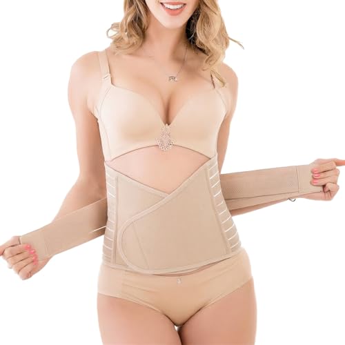 Toimveok 1 Pcs Ceinture Post Partum Ceinture Post Accouchement avec Etenseurs de Taille de Pantalons, Réglable Respirant Ventre Plat pour Récupération...