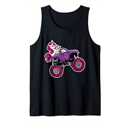 Unicorn Monster Trucks Lover Gift for Girls Tank Top