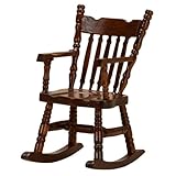 Charmant design vintage : notre chaise de poupée à bascule en bois présente une couleur noyer vintage intemporelle, ajoutant une touche d'élégance à n'importe quelle maison de poupée..Parfait pour rehausser avec style la décoration du salon de votre maison de poupée.