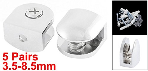 Sourcingmap Glass Shelf Bracket Adjustable Metal Door Cabinet Clamp Clip Holder for 3.5-8mm Thickness 10pcs - Image 3