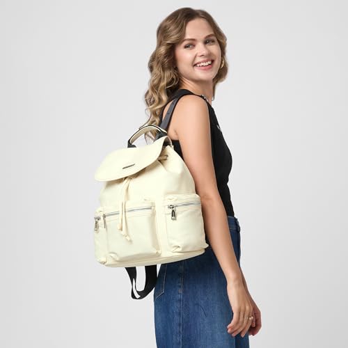 Image of Caprese Mars 24L Laptop Backpack Medium | Sleek & Functional Commuter Bag with Multiple Pockets | 2 Compartments with Trolley Sleeve | Stylish Adjustable Strap Travel Backpack for Women
