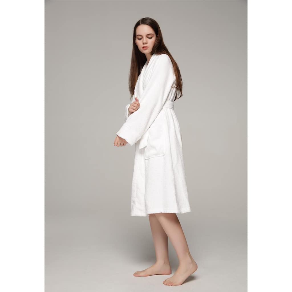MTFBQ Albornoz De Tela De Rizo, Ropa De Salón Unisex, 100% Algodón Absorbente, Tela De Toalla para Parejas, Bata De Noche, Pijama De Hotel, Bata De Pareja, Cuatro Estaciones, Usable