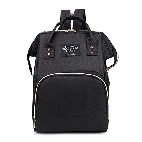 Image of Chinmay Kids Baby Diaper Backpack for New Born Baby Mother /Mom Stylish Polyester Organizer Bag for Casual Travel Outing & Traveling - Black