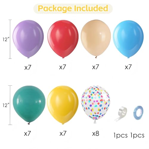 Image of Boho Rainbow Balloons, Colorful Balloons, Latex, Party Decor