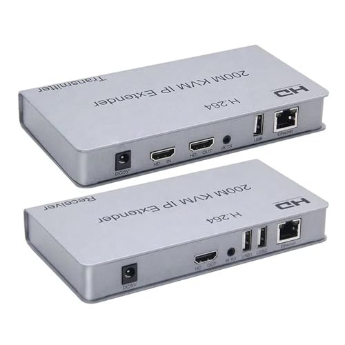 Extensor KVM HDMI de 200 m sobre IP para control remoto de ratón y teclado por cable Cat6