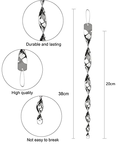WANGCL 12PCS Pigeon Scarer Reflective Bird Deterrent Rods Hanging Bird Repellent Rods for Pigeon Deterrent Keep Birds Away From Your Home Garden Patio- Sliver 11.8in - Image 2