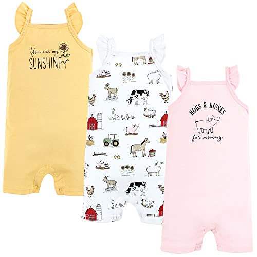 Image of Hudson Baby Unisex Cotton Rompers