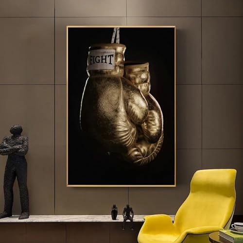 Affiche boxe dorée et rouge XINBAO 80x120cm sans cadre - 2