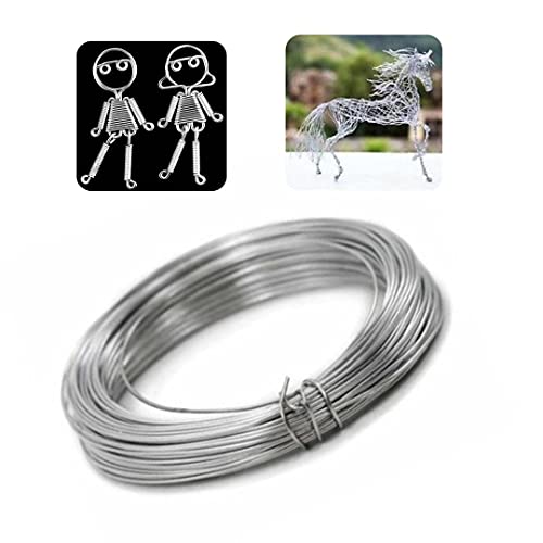 Image of GREENARTZ 33ft Silver Aluminum Wire 1.5mm for Craft Modelling and Stop Animation