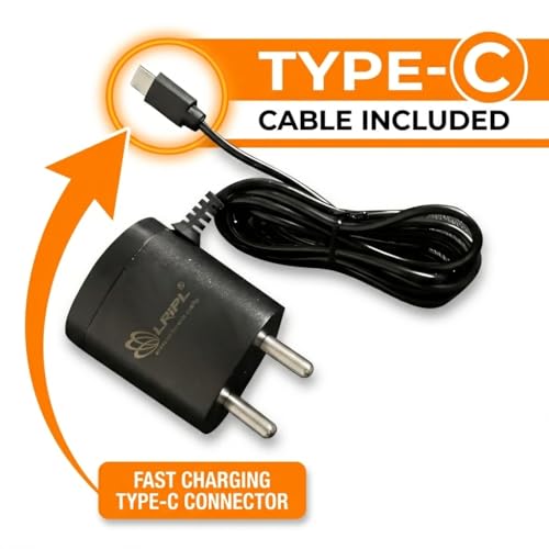 Image of Universal 5V 500mAh Mobile Charger for Keypad Phones - Compatible with Nokia HMD, Samsung, Intex, Lava, Jio Bharat, Feature Phones, Basic Handsets, Micro USB- Black (Type- C Cable)