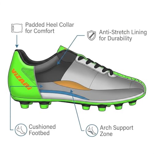 Crampons de football pour enfants Vizari Boca chaussures de sport avec talon