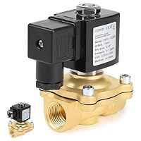 EXLECO 230V AC Magnetventil Messing G1/2\ Elektromagnetventil Messing Elektrisch Magnet Ventil DN20 0-10 bar Wassereinlass Wasserverteilungsventile NC Direktwirkende Magnetventil für Wasser Luft