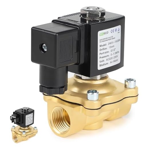 EXLECO 230V AC Magnetventil Messing G1/2" Elektromagnetventil Messing Elektrisch Magnet Ventil DN20 0-10 bar Wassereinlass Wasserverteilungsventile NC Direktwirkende Magnetventil für Wasser Luft