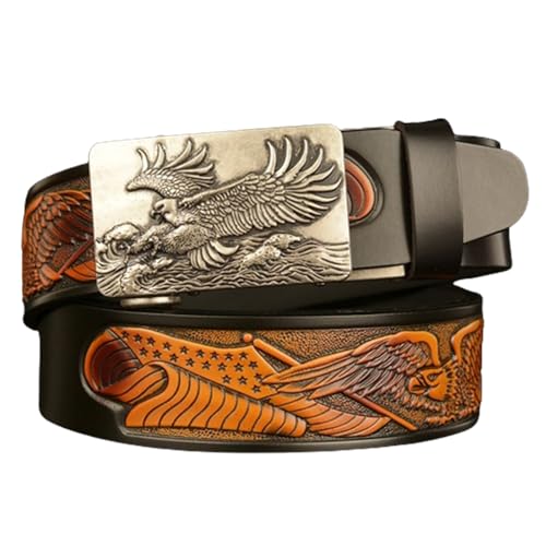 Ceinture à cliquet pour homme avec boucle automatique aigle