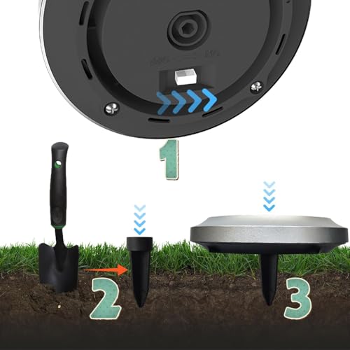 ZFITEI 12 Pack Solar Ground Lights Outdoor,8 LED Solar Garden Lights with 600mAh Battery & 8H Runtime for Lawn,Pathway（Bright White ） - Image 4