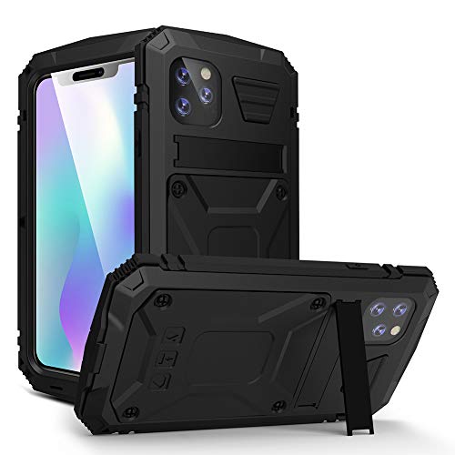 Up To 40% OFF Gogofun for iPhone 11 Pro Waterproof Case Shockproof Dust-Proof Aluminum Alloy Case Built-in Screen Protector Armor Rugged Full Body Protective Case with Kickstand (Black, 11 Pro)