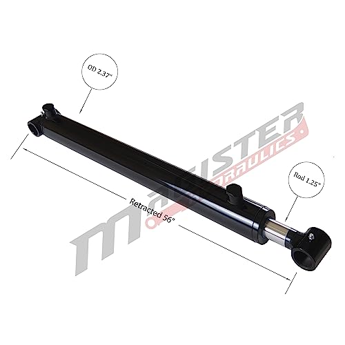 Image of Magister Hydraulic Cylinder 2 inch Bore x 48 inch Stroke, Welded Hydraulic Ram with Cross Tube Ends, Double Acting Hydraulic Piston 3500 PSI (WCT 2x48)