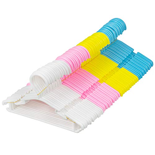 Tebery 60 Pack Plastic Kids Baby Hangers Nonslip Children Toddler Hangers for Laundry