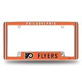 Rico Industries NHL Philadelphia Flyers Primary 12" x 6" Chrome All Over Automotive License Plate Frame for Car/Truck/SUV