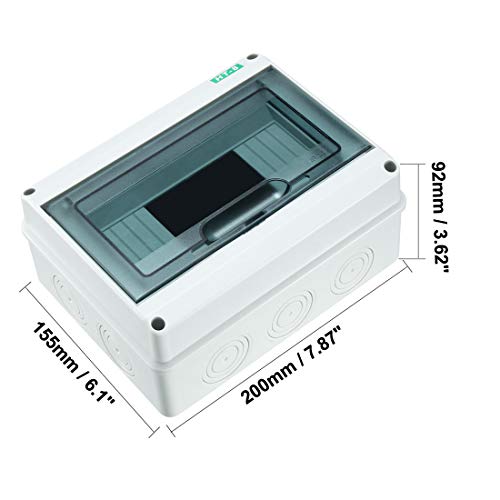 Awclub Plastic Transparent Cover Power Distribution Protection Box Ip65 Abs For Circuit Breaker Indoor On The Wall 8 Way (200Mmx155Mmx92Mm) #TOP2