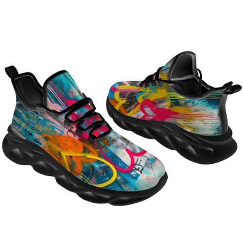 Men's Women's Graffiti Shoes Fashion Sneakers Running Walking Tennis Shoes2