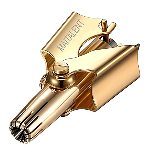 MAITALENT Nose Hair Trimmer for Men | Nose Trimmer for Men ,Battery-Free, Painless,Stainless Steel, Washable（Golden）Gfit