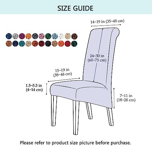 Housses de chaise de salle à manger lavables en velours extensible beige - 7