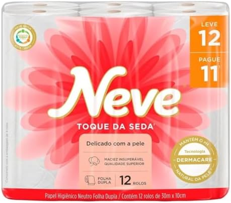 Papel Higiênico Folha Dupla Neve Com 12 Unidades