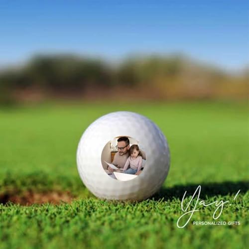 Image of Personalized Golf Balls, Gifts for Men, Custom Golf Ball with Logo or Photo, Customized Gift for Golfers, Dads, Boyfriend, Husband, Grandfather, Groomsmen, Christmas, 1 Pack