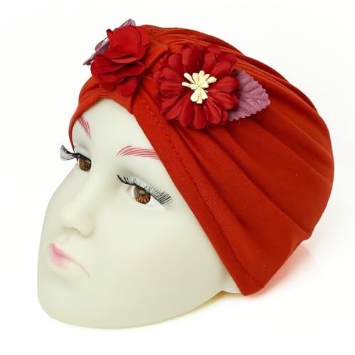 Image of THE LITTLE LOOKERS Turban Cap | Turban Knot Bow Cap | Turban Cap for New Born Kids | Cap for Baby Girl |Cap for Baby Boy | Baby Flower Turban Cap